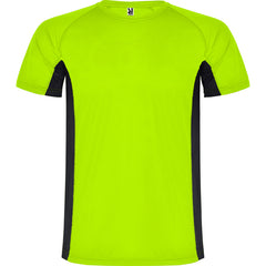 Camiseta Shanghai CA6595 Hombre Verde Fluor/Negro personalizable con bordado, serigrafia y DTF | LogoLider