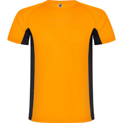 Camiseta Shanghai CA6595 Hombre Naranja Fluor/Negro personalizable con bordado, serigrafia y DTF | LogoLider