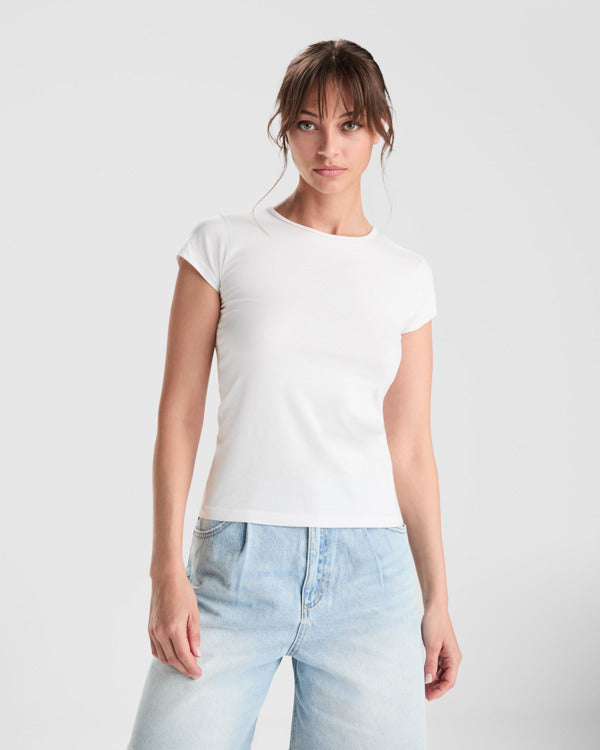 Camiseta Bali CA6597 Mujer Blanco personalizable con bordado, serigrafia y DTF | LogoLider