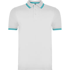 Polo Montreal PO6629 Hombre Blanco/Turquesa personalizable con bordado, serigrafia y DTF | LogoLider