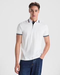 Polo Montreal PO6629 Hombre Blanco/Turquesa personalizable con bordado, serigrafia y DTF | LogoLider