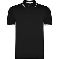 Polo Montreal PO6629 Hombre Negro/Blanco personalizable con bordado, serigrafia y DTF | LogoLider