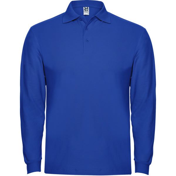 Polo de manga larga de algodon pique Estrella L/S personalizado en color royal