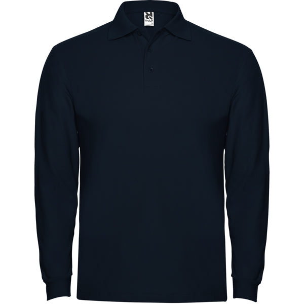 Polo de manga larga de algodon pique Estrella L/S personalizado en color marino