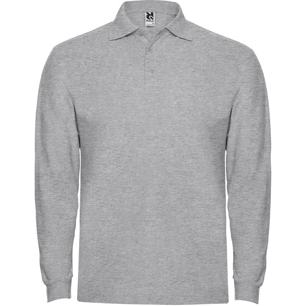 Polo de manga larga de algodon pique Estrella L/S personalizado en color gris vigore