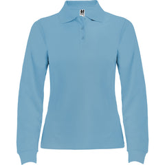 Polo Estrella Woman L/S PO6636 Mujer Celeste personalizable con bordado, serigrafia y DTF | LogoLider
