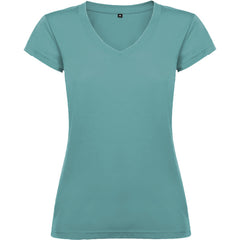 Camiseta Victoria CA6646 Mujer Azul Dusty personalizable con bordado, serigrafia y DTF | LogoLider