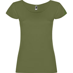 Camiseta Guadalupe CA6647 Mujer Verde Militar personalizable con bordado, serigrafia y DTF | LogoLider