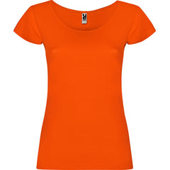 Camiseta Guadalupe CA6647 Mujer Naranja Fuego personalizable con bordado, serigrafia y DTF | LogoLider