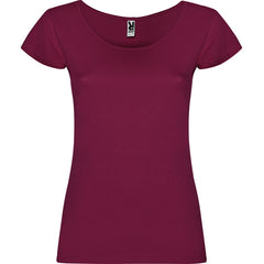 Camiseta Guadalupe CA6647 Mujer Rojo Ciruela personalizable con bordado, serigrafia y DTF | LogoLider