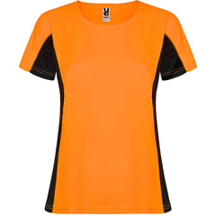 Camiseta Shanghai Woman CA6648 Mujer Naranja Fluor/Negro personalizable con bordado, serigrafia y DTF | LogoLider