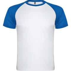 Camiseta Indianapolis CA6650 Hombre Blanco/Royal personalizable con bordado, serigrafia y DTF | LogoLider
