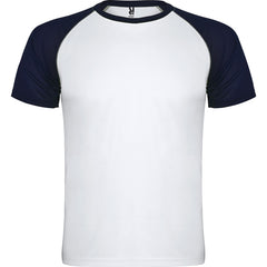 Camiseta Indianapolis CA6650 Hombre Blanco/Marino personalizable con bordado, serigrafia y DTF | LogoLider