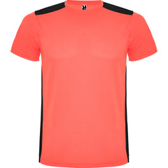 Camiseta Detroit CA6652 Hombre Coral Fluor/Negro personalizable con bordado, serigrafia y DTF | LogoLider