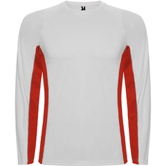 Camiseta Shanghai L/S CA6670 Hombre Blanco/Rojo personalizable con bordado, serigrafia y DTF | LogoLider