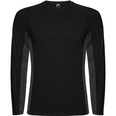 Camiseta Shanghai L/S CA6670 Hombre Negro/Plomo Oscuro personalizable con bordado, serigrafia y DTF | LogoLider
