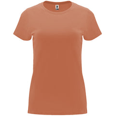 Camiseta entallada de mujer Capri personalizada en color naranja greek