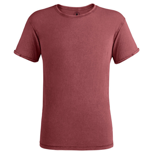 Camiseta casual premium efecto lavado Husky personalizada en color granate