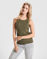 Camiseta de tirantes de mujer canalé elástico Dribe