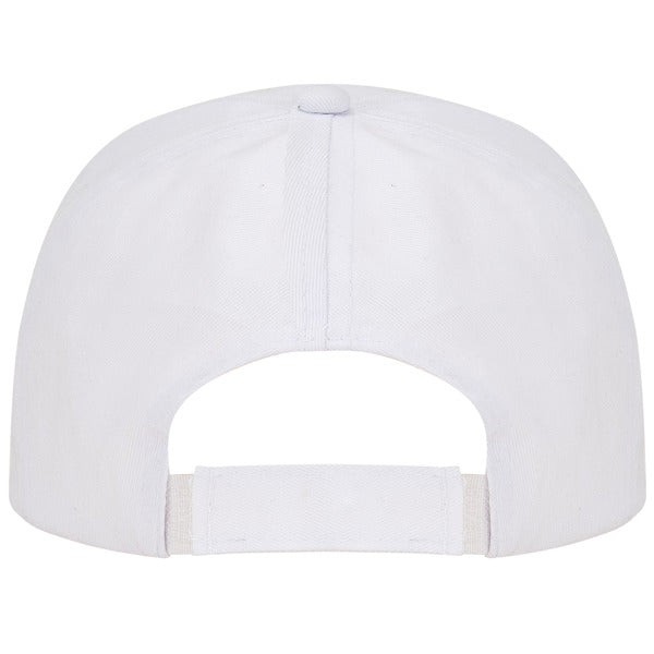 Detalle de la gorra clasica de 5 paneles uranus en color blanco