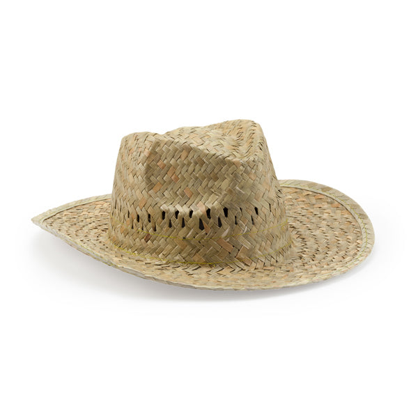Detalle del sombrero de paja natural sun en color verde kaki