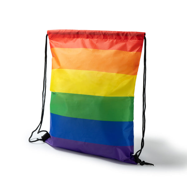 Mochila de cuerdas multicolor Bremen personalizada con logo de empresa