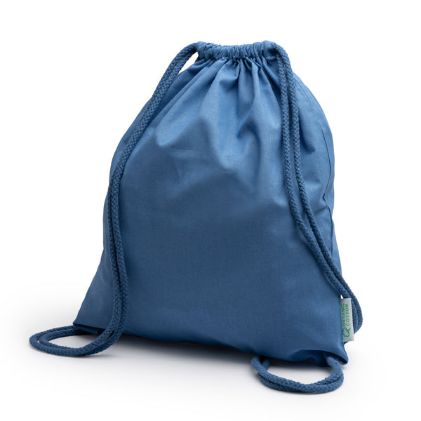 Mochila de cuerdas de algodón orgánico Brest personalizada con logo de empresa