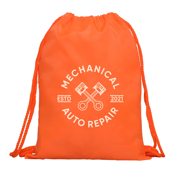 Detalle de la mochila de cuerdas resistente al agua kagu en color naranja
