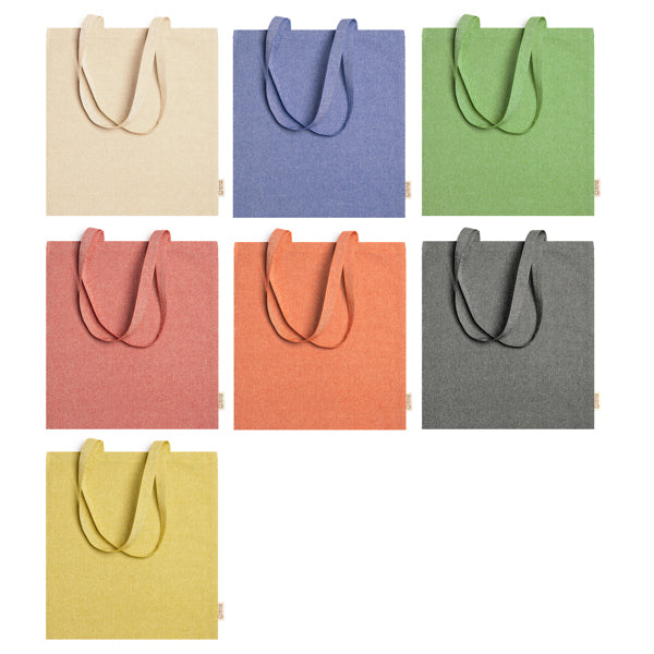 Detalle de la bolsa de algodon jaspeado de 120 g rivoli en color royal