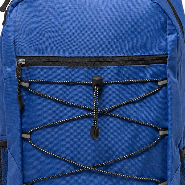 Detalle de la mochila deportiva con cuerda elastica misuri en color royal