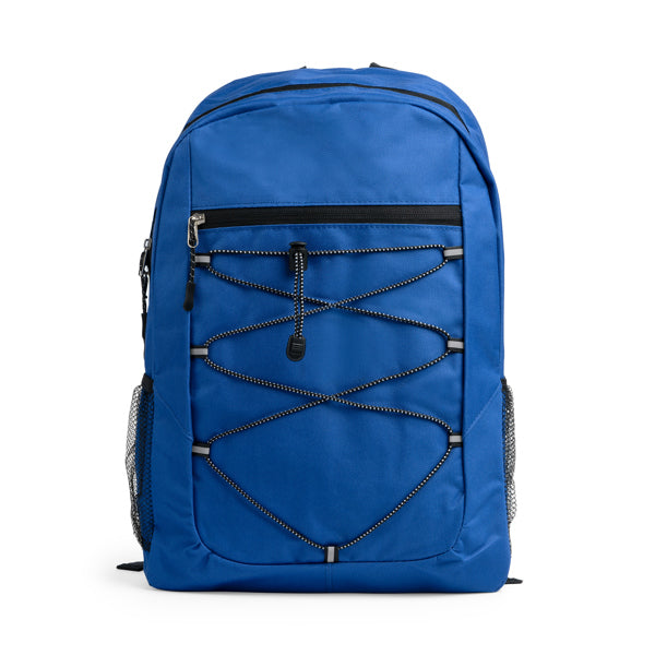 Detalle de la mochila deportiva con cuerda elastica misuri en color royal