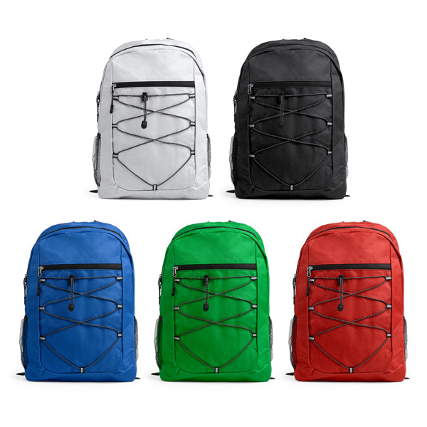 Detalle de la mochila deportiva con cuerda elastica misuri en color royal