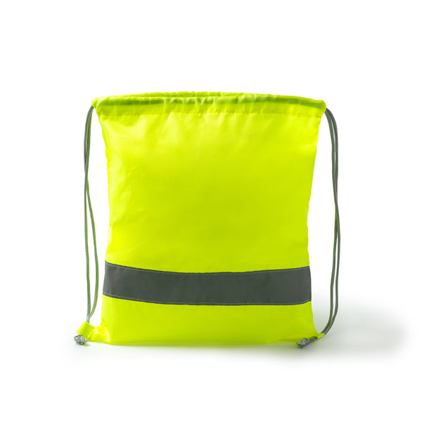 Mochila de cuerdas con banda reflectante Labur personalizada con logo de empresa