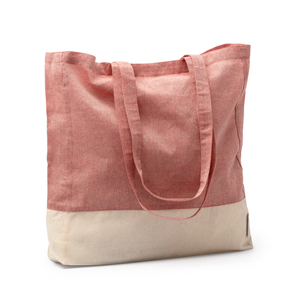 Bolsa bicolor de algodón reciclado con fuelle Inca