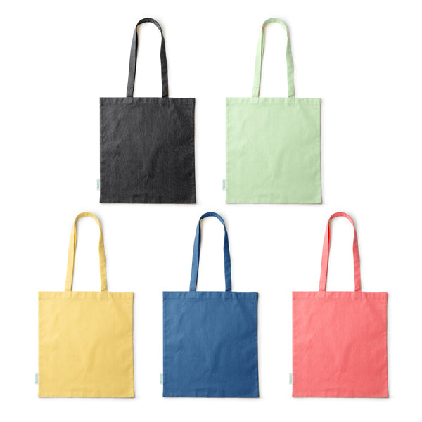 Detalle de la bolsa de algodon organico de 140 g bondy en color verde mist