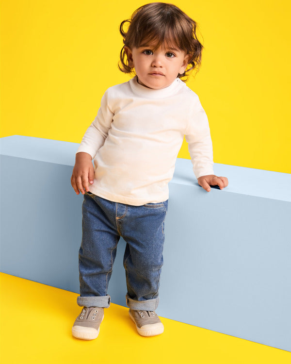 Camiseta Baby L/S CA7203 Unisex Blanco personalizable con bordado, serigrafia y DTF | LogoLider