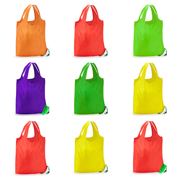 Detalle de la bolsa de la compra plegable de frutas focha con diseño de naranja