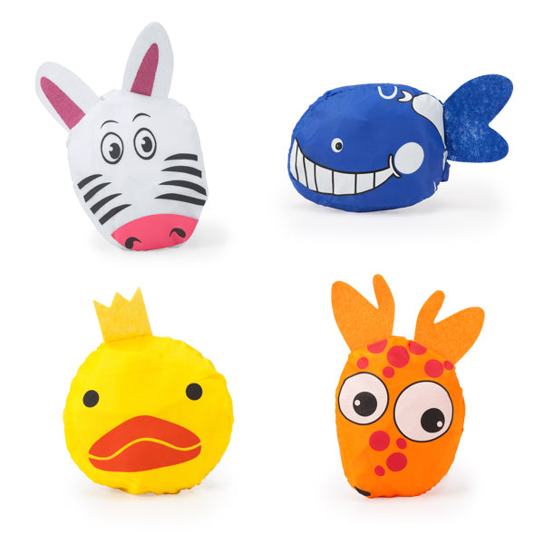 Detalle de la mochila plegable infantil de animales elanio con diseño de pollo