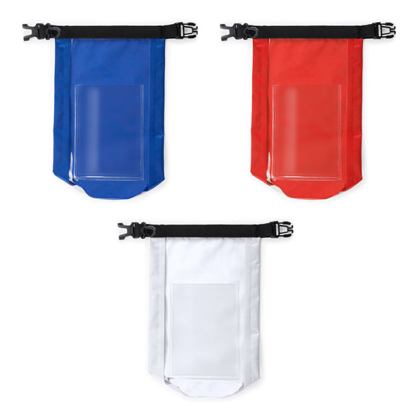 Detalle de la bolsa impermeable estanca de ripstop aleta en color royal