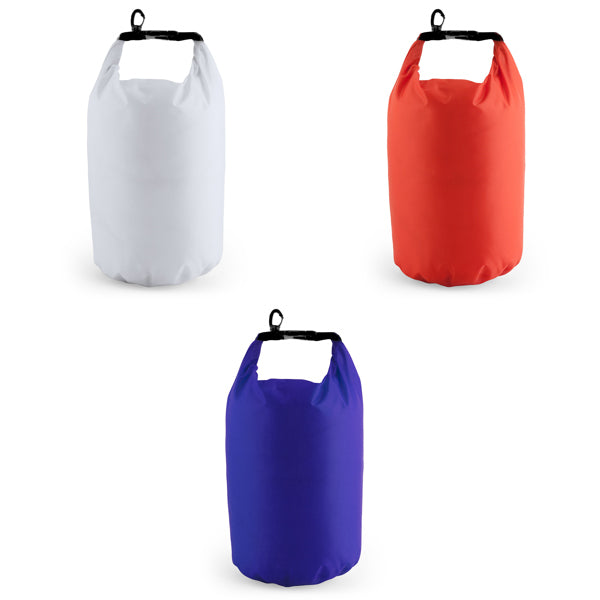 Detalle de la bolsa impermeable estanca de 8,5 litros monje en color blanco