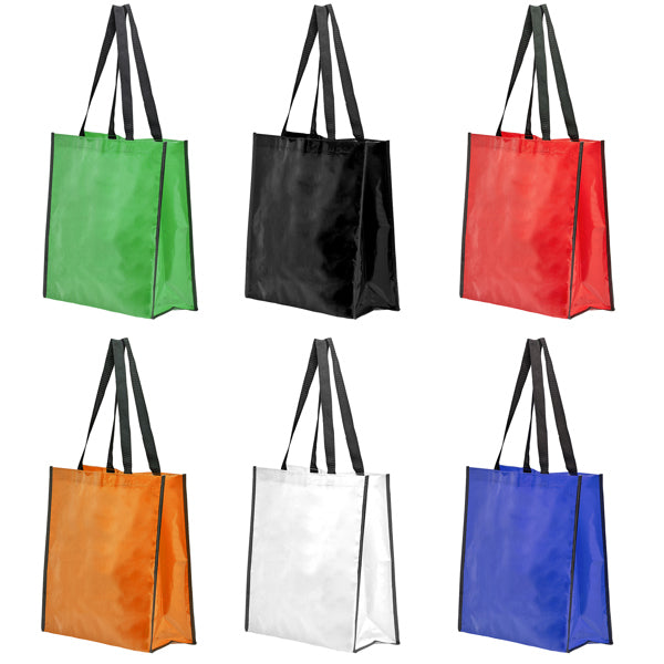 Detalle de la bolsa reutilizable laminada brillante coast en color verde helecho