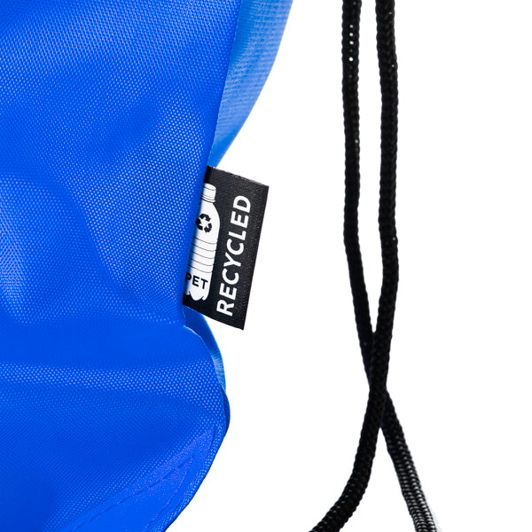 Detalle de la mochila de cuerdas de rpet larus en color royal