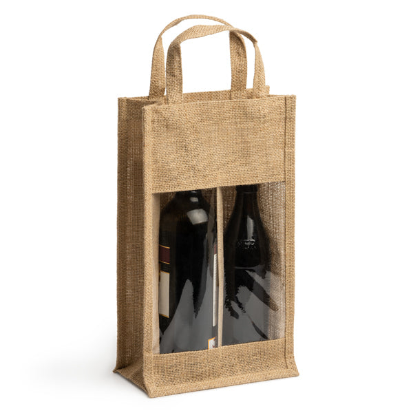 Bolsa de yute con ventana para botellas Grace