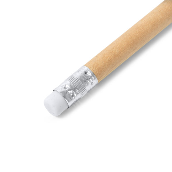 Acabado del mini lapiz de madera con goma Mata