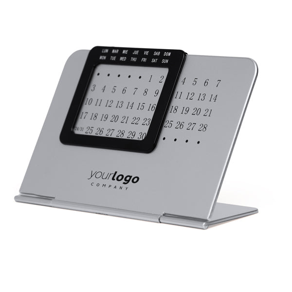 Detalle del calendario perpetuo de mesa Fenix personalizado