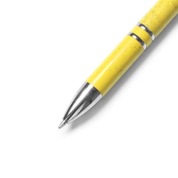 Detalle del boligrafo de fibra de trigo amarillo Hayedo
