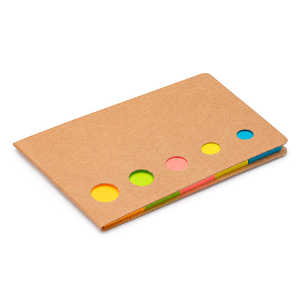 Set de notas adhesivas de carton reciclado personalizado con logo de empresa