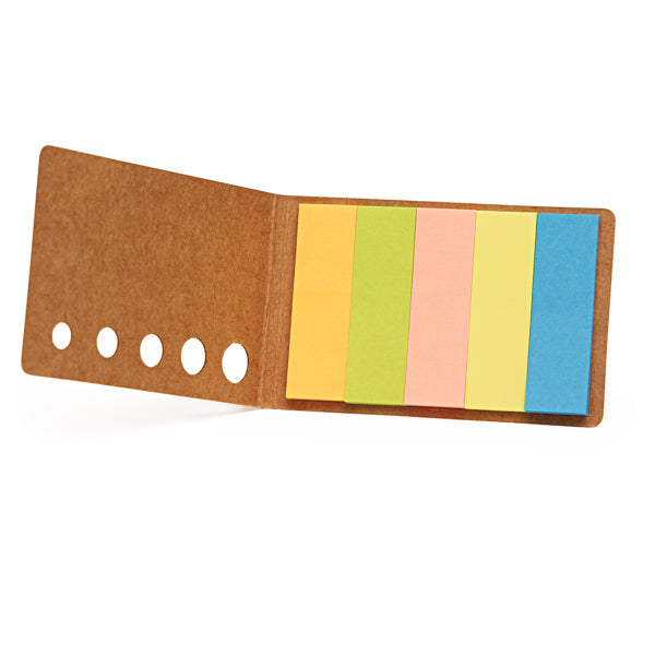 Detalle de las notas adhesivas de colores del set personalizado