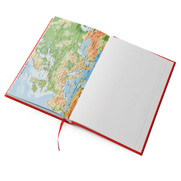 Acabado de la agenda A5 acolchada roja personalizada con logo