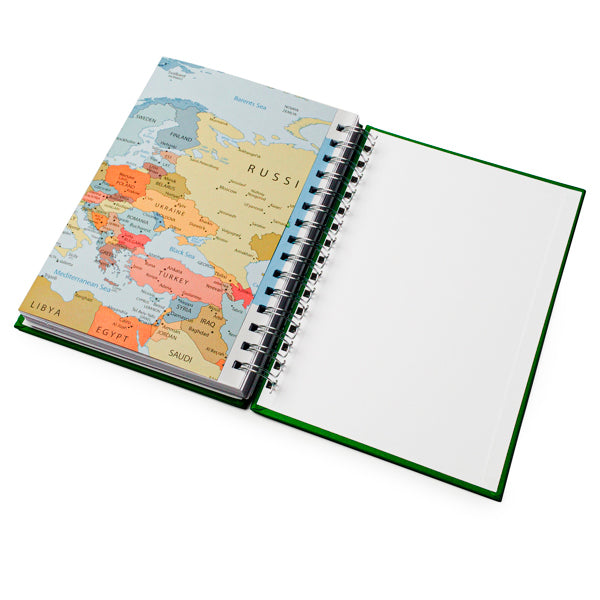 Detalle de la cubierta acolchada de la agenda A5 verde personalizada